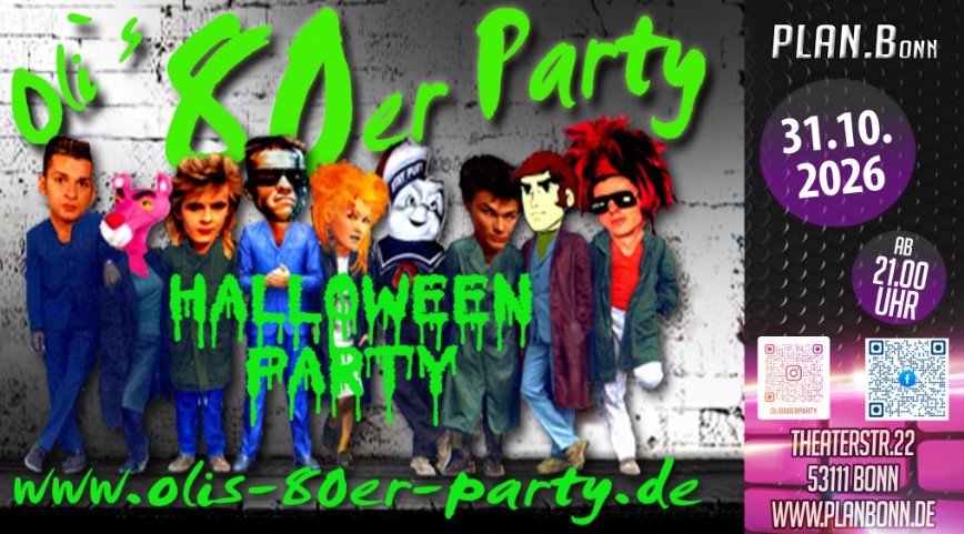 Olis 80er Halloween Party Flyer 31.10.2026